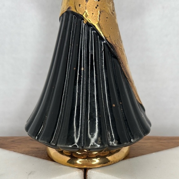 Vintage Savoy China Black Weeping Gold Plated Mid-Century Vase - Picture 3 of 10